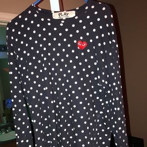 Comme des Garcons Play Long Sleeve Polka Dot Tee